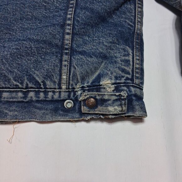 Vintage Levis Sherpa Lined Denim Trucker Jacket USA Made Mens 38R M Early 1980s - Picture 13 of 16
